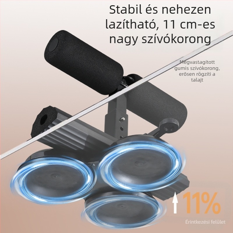 Hasizom-edzéshez használható segédeszköz felhúzó zsinórral, derék szűkítés, dupla vákuumos pohárokkal, lábnyomásos hasprés-készülék