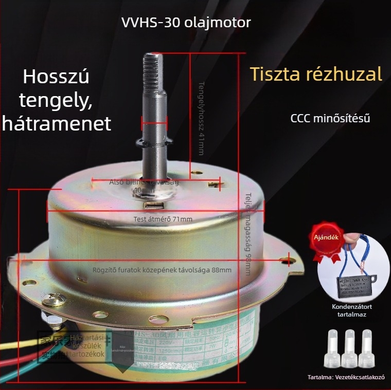 YYHS-3040 Integrált mennyezeti szellőző ventilátor motor, golyóscsapágyas, teljesen rézből készült motor, univerzális