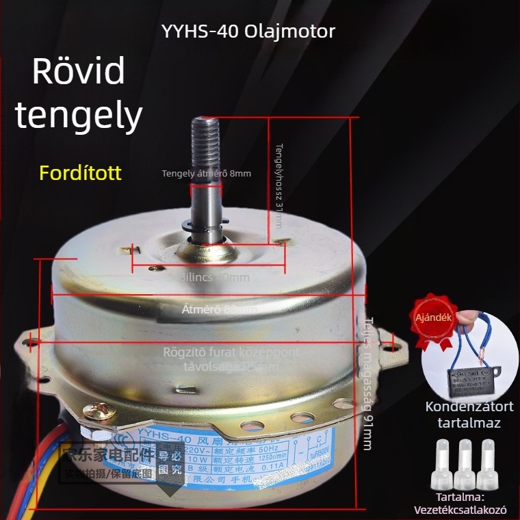 YYHS-3040 Integrált mennyezeti szellőző ventilátor motor, golyóscsapágyas, teljesen rézből készült motor, univerzális