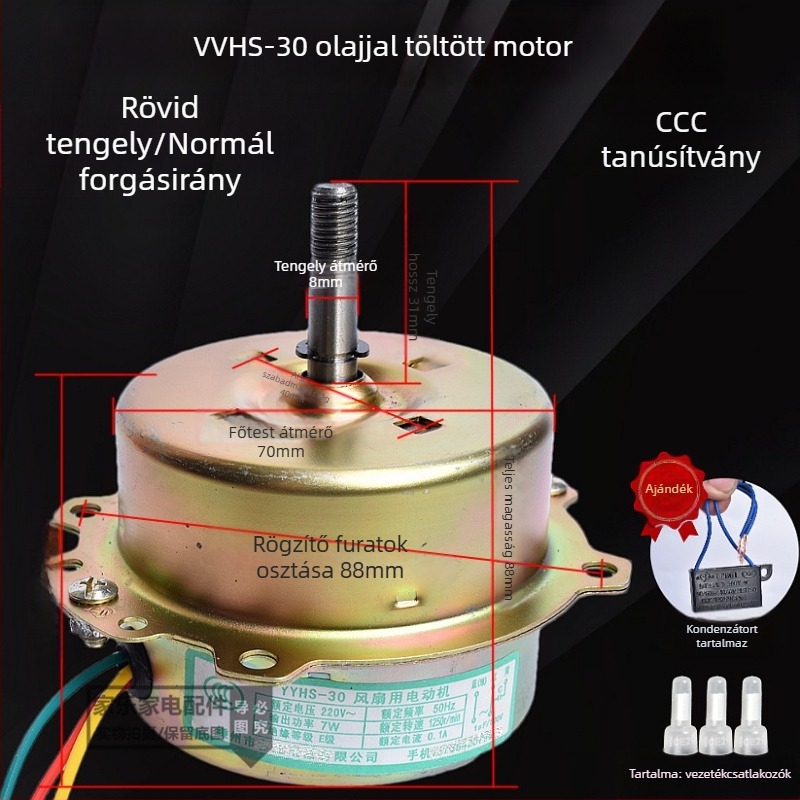 YYHS-3040 Integrált mennyezeti szellőző ventilátor motor, golyóscsapágyas, teljesen rézből készült motor, univerzális