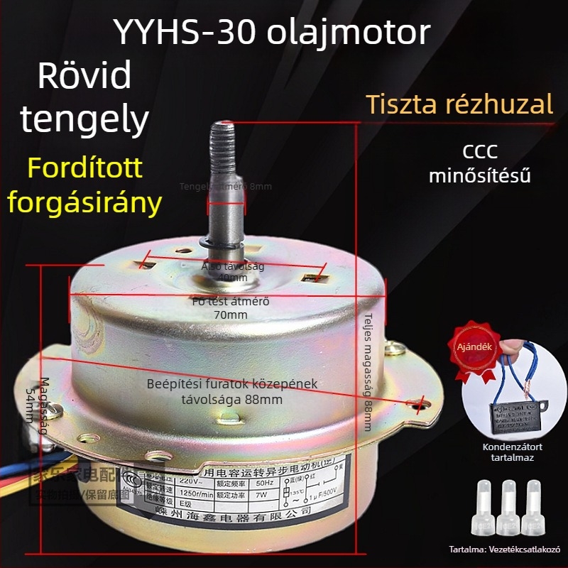YYHS-3040 Integrált mennyezeti szellőző ventilátor motor, golyóscsapágyas, teljesen rézből készült motor, univerzális