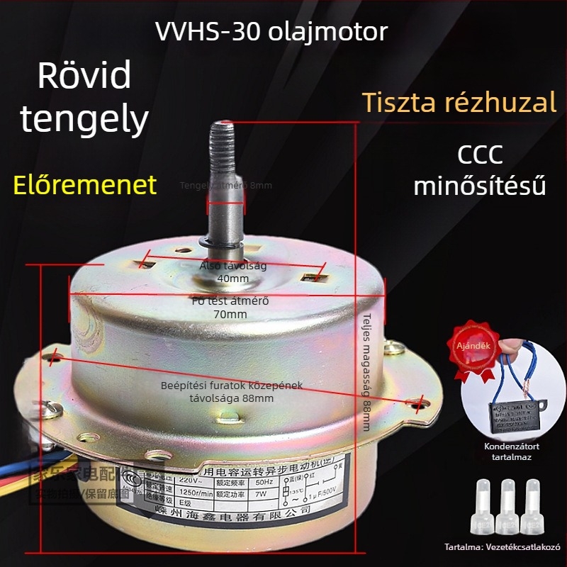 YYHS-3040 Integrált mennyezeti szellőző ventilátor motor, golyóscsapágyas, teljesen rézből készült motor, univerzális