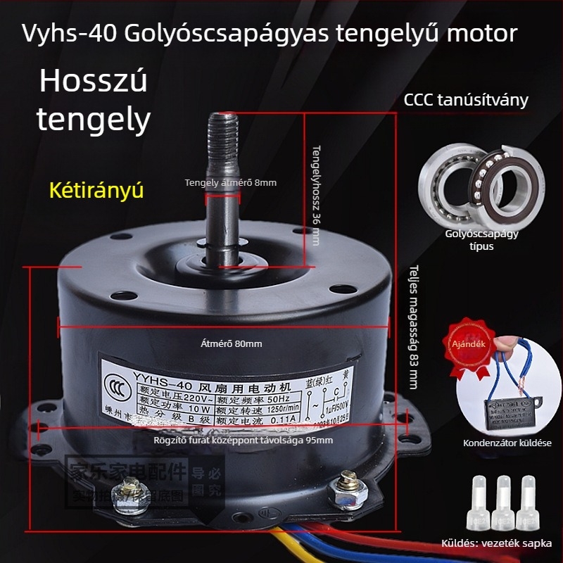 YYHS-3040 Integrált mennyezeti szellőző ventilátor motor, golyóscsapágyas, teljesen rézből készült motor, univerzális