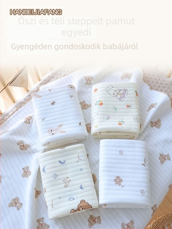 Párnázott pamut babatakaró, újszülött számára – 100% pamut, ölelésre tervezve, tavasz–ősz–tél