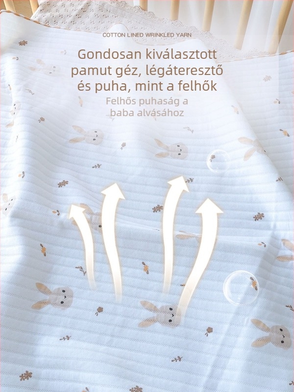 Párnázott pamut babatakaró, újszülött számára – 100% pamut, ölelésre tervezve, tavasz–ősz–tél