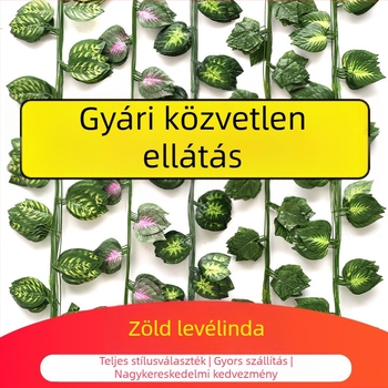 Mesterséges szőlőlevelek, futónövények és borostyán, zöld növények mennyezeti dekorációhoz