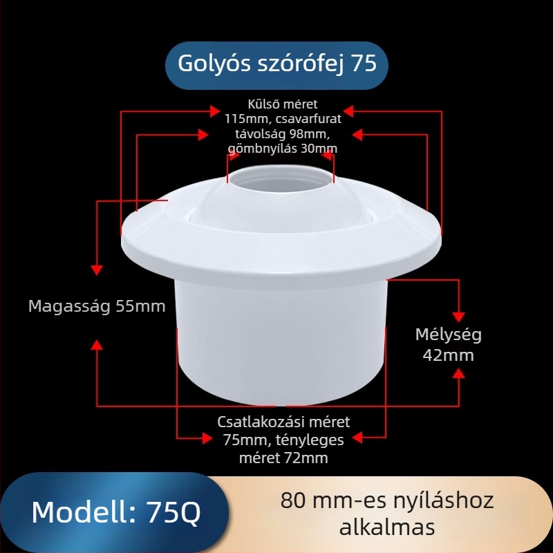 ABS gömbszerű levegő kimenet központi klímához, szabályozható szeleppel