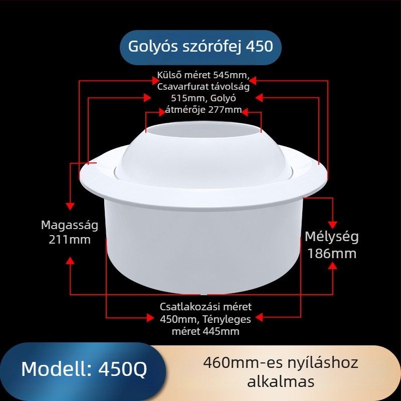 ABS gömbszerű levegő kimenet központi klímához, szabályozható szeleppel