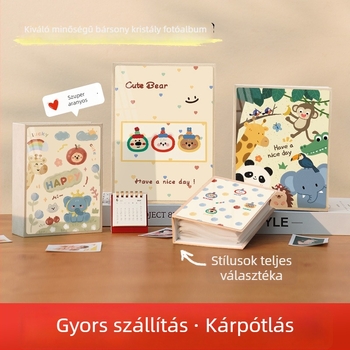 Kristály fotóalbum babák és gyerekek számára, csavaros kötés, nagy kapacitású családi fotógyűjtemény