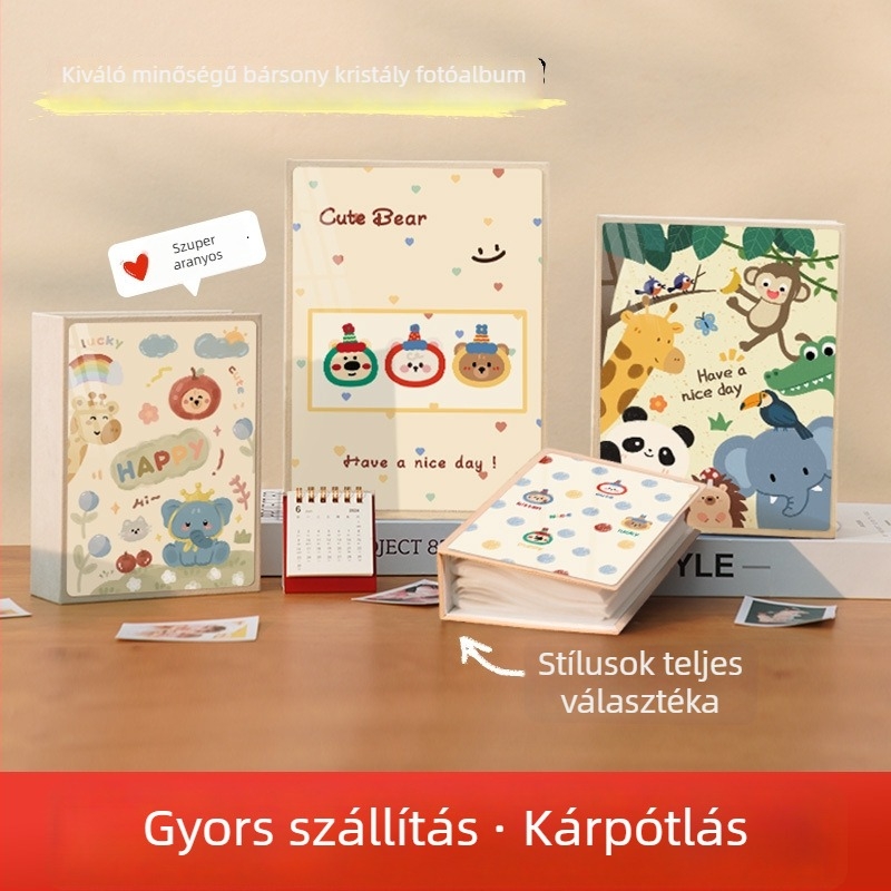 Kristály fotóalbum babák és gyerekek számára, csavaros kötés, nagy kapacitású családi fotógyűjtemény