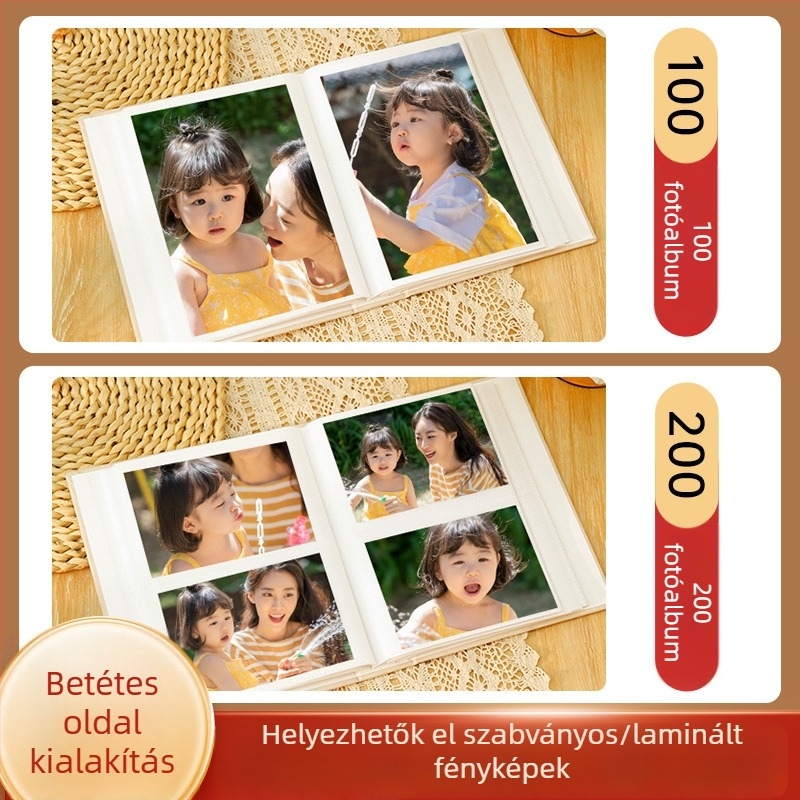 Kristály fotóalbum babák és gyerekek számára, csavaros kötés, nagy kapacitású családi fotógyűjtemény