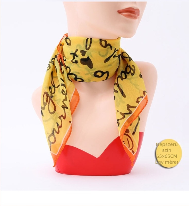 Női négyszögletű chiffon kendő, divatos, egyszerű és mindennapokra
