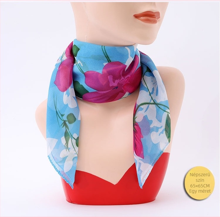 Női négyszögletű chiffon kendő, divatos, egyszerű és mindennapokra