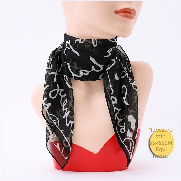 Női négyszögletű chiffon kendő, divatos, egyszerű és mindennapokra