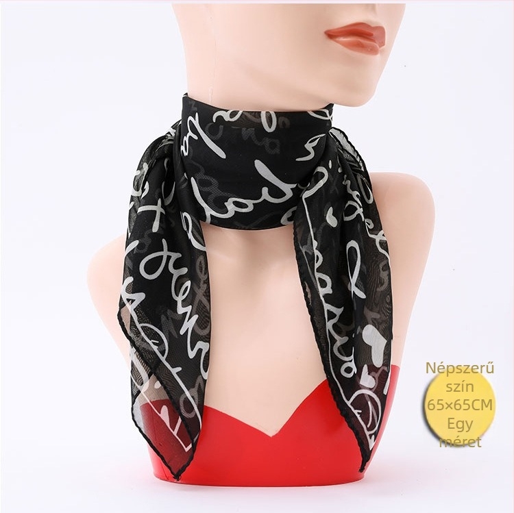 Női négyszögletű chiffon kendő, divatos, egyszerű és mindennapokra