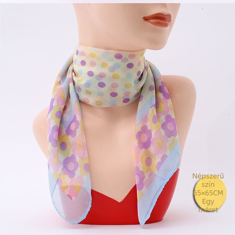 Női négyszögletű chiffon kendő, divatos, egyszerű és mindennapokra