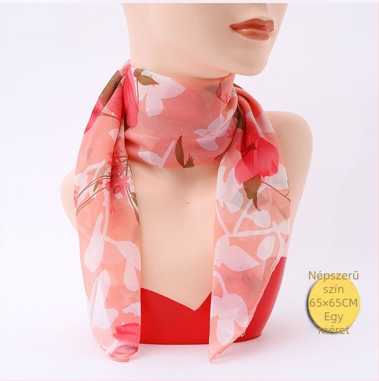 Női négyszögletű chiffon kendő, divatos, egyszerű és mindennapokra