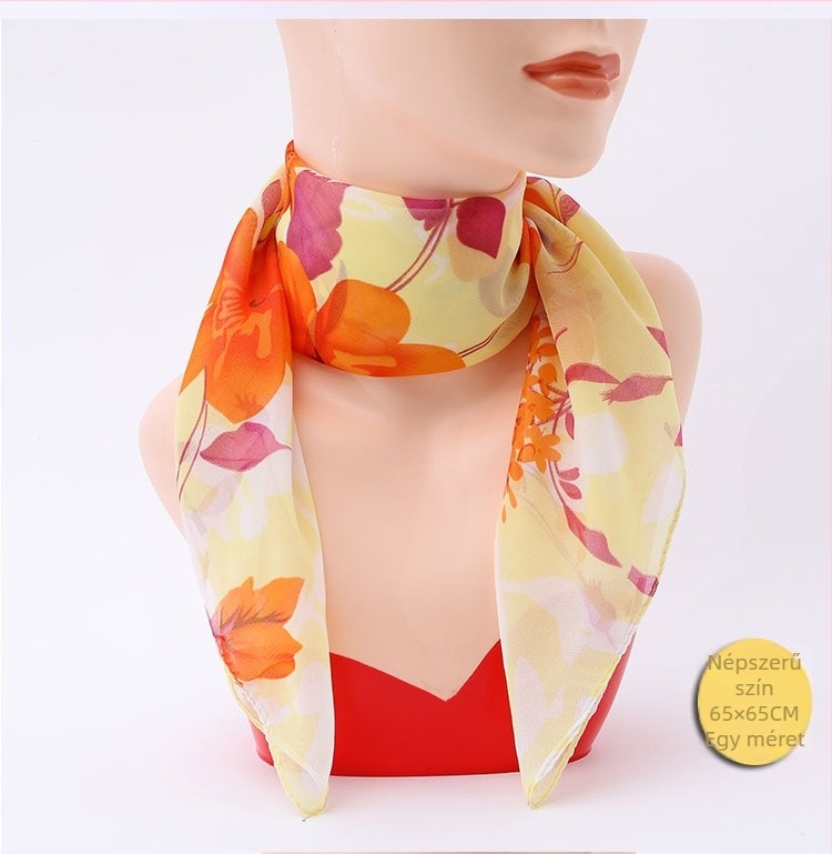Női négyszögletű chiffon kendő, divatos, egyszerű és mindennapokra