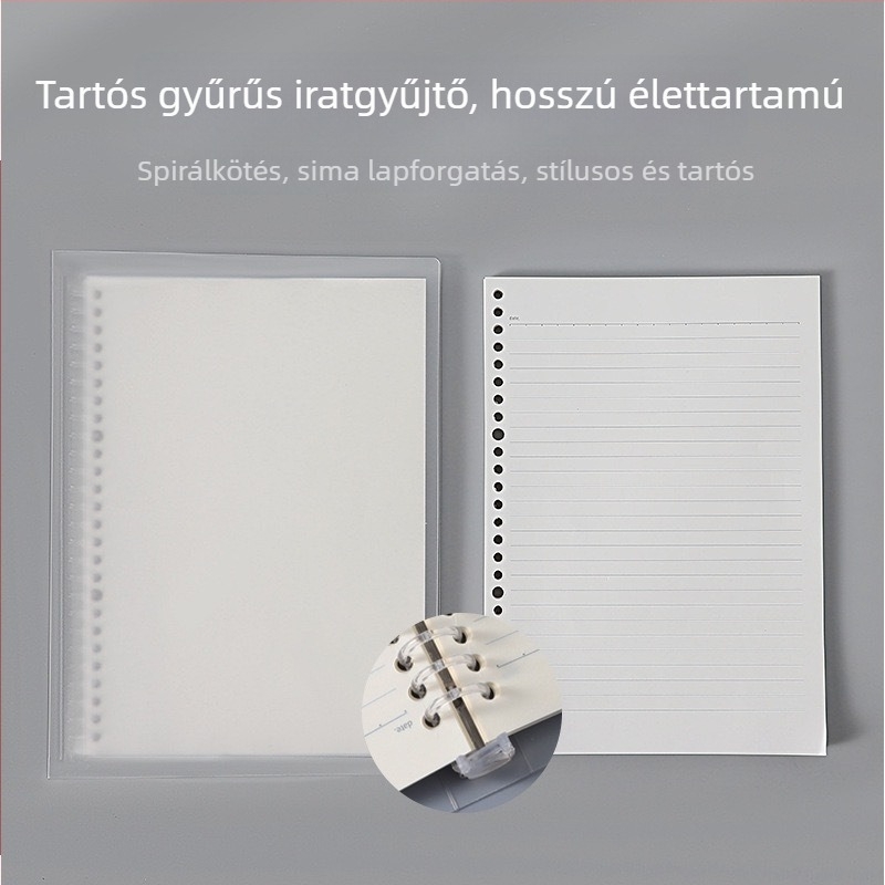 Füzethez való töltőpapír, 20 lyukas B5 üres lapok; A5 formátum, 26 lyukas belső oldalak vonalas