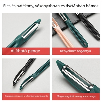 Rozsdamentes acél gyümölcs- és zöldséghámozó, konyhai multifunkcionális eszköz