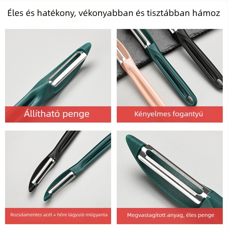 Rozsdamentes acél gyümölcs- és zöldséghámozó, konyhai multifunkcionális eszköz