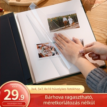 Kézzel készített öntapadós laminált fotóalbum, nagy kapacitású családi és babás emlékekhez, fénykép tároló album
