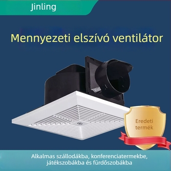 Jinling mennyezeti szellőző ventilátor gipszkartonos mennyezethez, 30x30 cm, fürdőszoba és WC szellőztetés