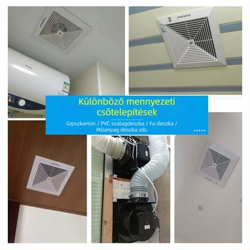 Jinling mennyezeti szellőző ventilátor gipszkartonos mennyezethez, 30x30 cm, fürdőszoba és WC szellőztetés