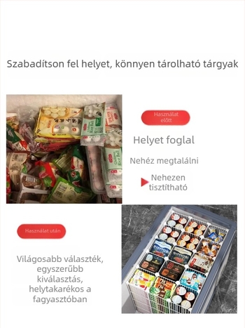 Fagyasztó tároló rendező belső elválasztóval