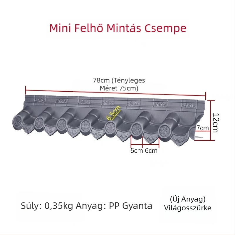 Mini integrált antik ereszcserep falidísz gyantából, új kínai stílusban, nappali és étkező számára, Huipai stílus