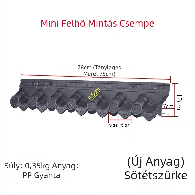 Mini integrált antik ereszcserep falidísz gyantából, új kínai stílusban, nappali és étkező számára, Huipai stílus