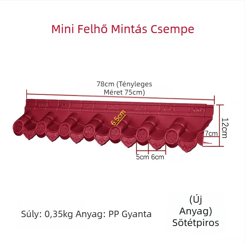Mini integrált antik ereszcserep falidísz gyantából, új kínai stílusban, nappali és étkező számára, Huipai stílus