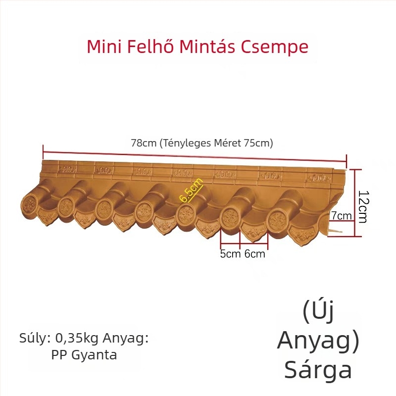 Mini integrált antik ereszcserep falidísz gyantából, új kínai stílusban, nappali és étkező számára, Huipai stílus
