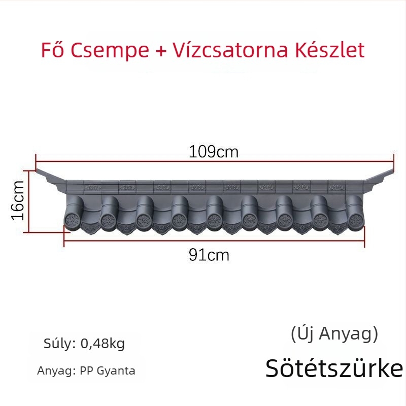 Mini integrált antik ereszcserep falidísz gyantából, új kínai stílusban, nappali és étkező számára, Huipai stílus