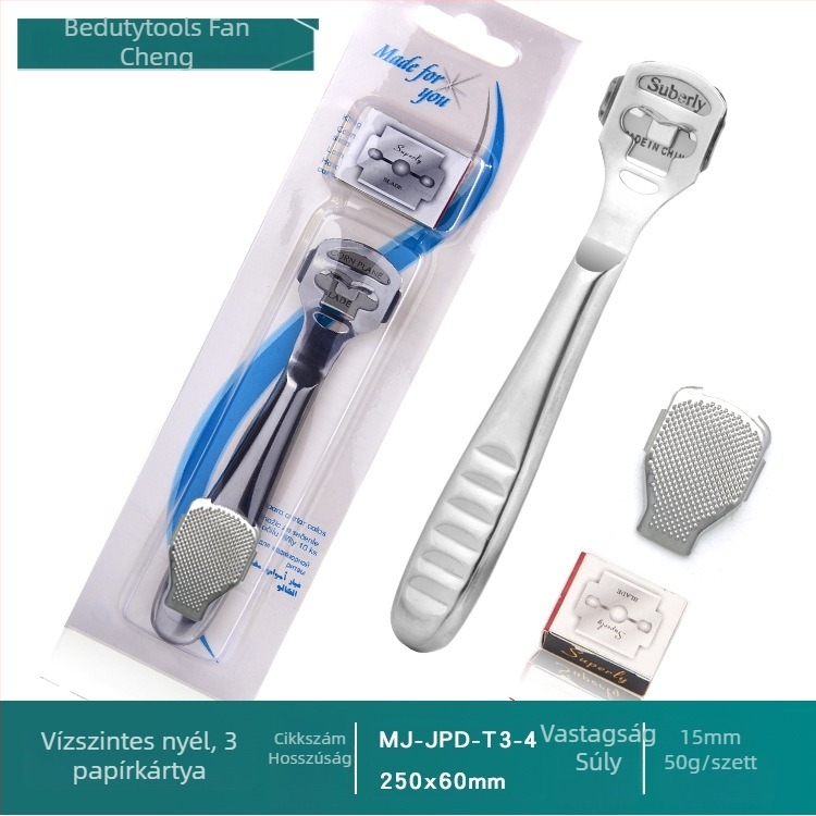 Rozsdamentes acélból készült pedikűr lábreszelő a halott bőr eltávolítására – innovatív lábápoló eszköz