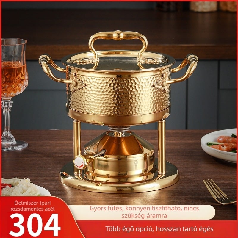 Kiemelkedően minőségi egyszemélyes hot pot 304 rozsdamentes acélból gáztűzhellyel szállodák és éttermek számára