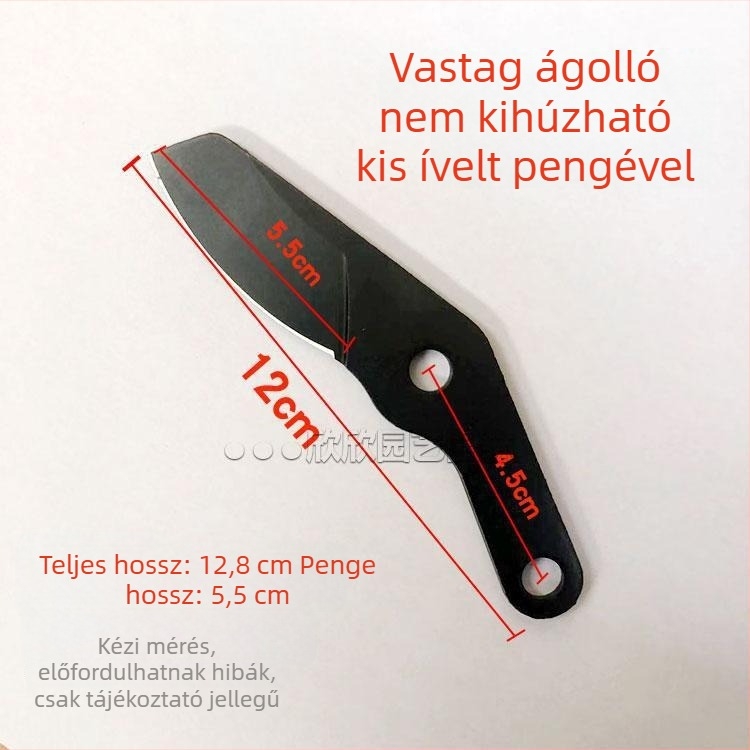 Gyümölcsfák metszőolló, görbült pengés kerti olló, nehéz kivitel