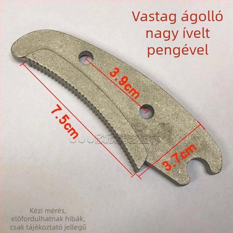 Gyümölcsfák metszőolló, görbült pengés kerti olló, nehéz kivitel