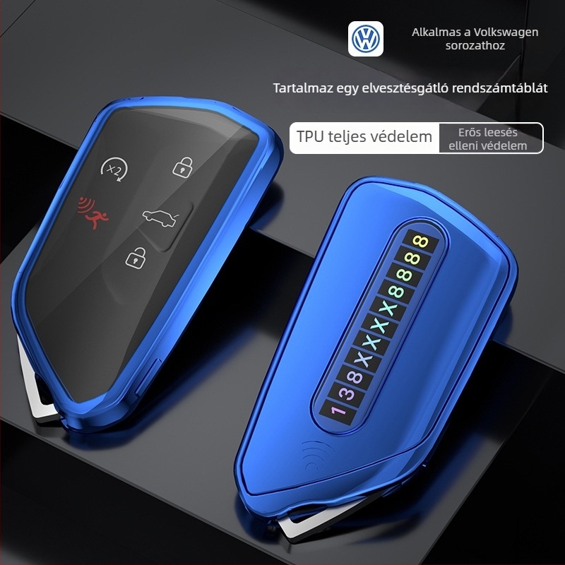 VW kulcstartó TPU tok — kompatibil Golf, Sagitar, Tiguan, Lavida, Bora, Polo, Teramont és Lingdu modellekhez — etnikus dizájn