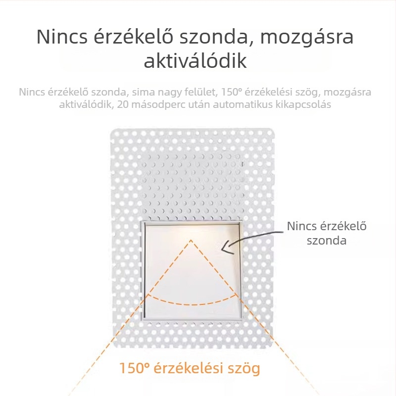 Casambi 86-típus keret nélküli beépített lépcső- és folyosó világítás mozgásérzékelővel és fényvezérléssel (rejtett, észrevehetetlen világítás)