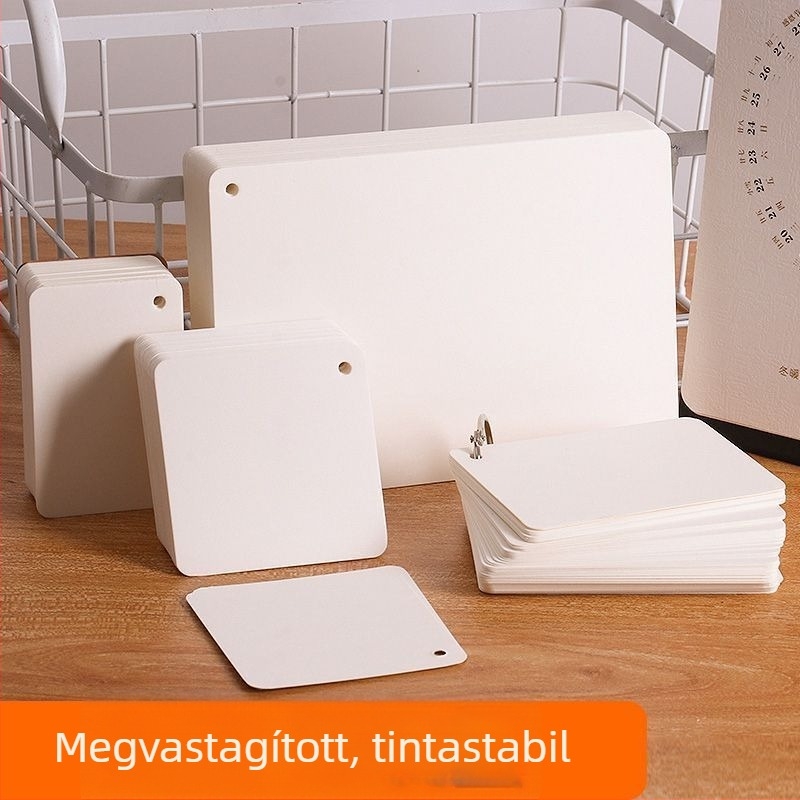 Üres kártya kerekített sarkokkal, 350 g vastag karton, angol szókártya