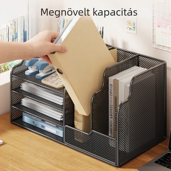 Asztali irattároló és könyvespolc, többszintes szervező