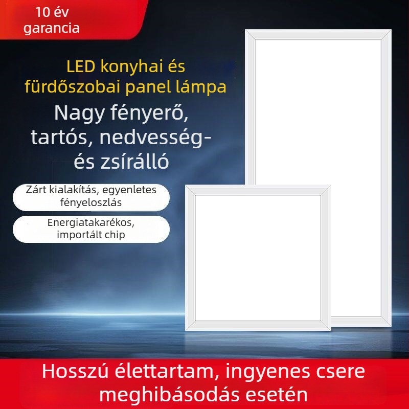 Beépített mennyezeti LED lámpa fürdőszobába és konyhába, alumínium paneles mennyezet