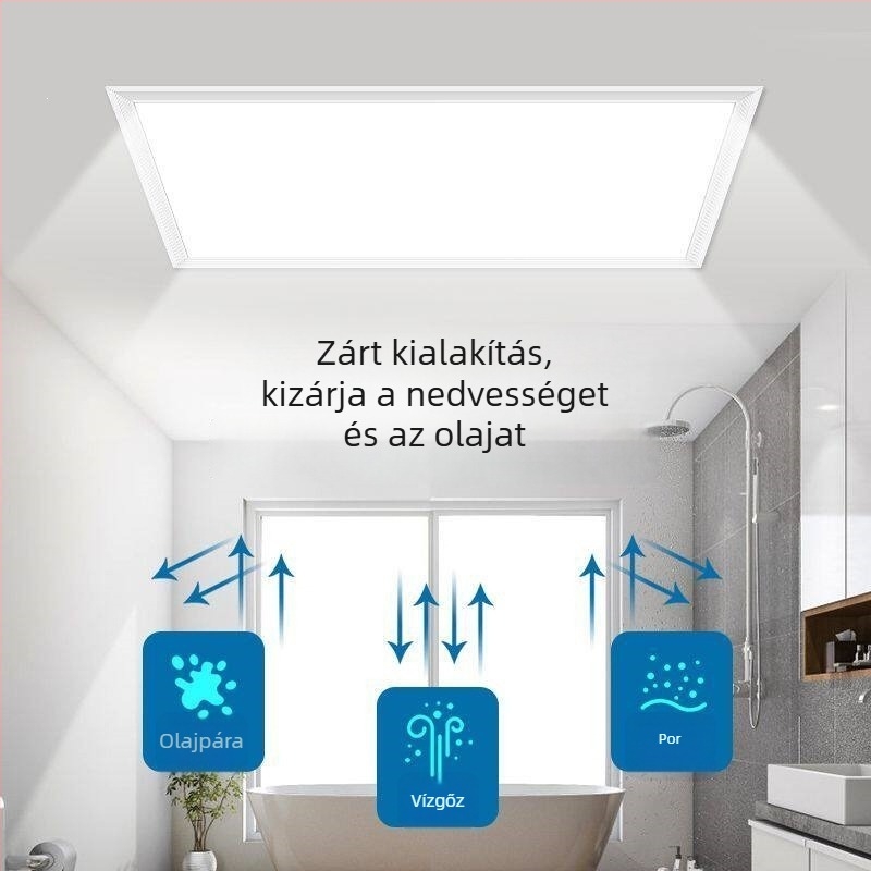 Beépített mennyezeti LED lámpa fürdőszobába és konyhába, alumínium paneles mennyezet
