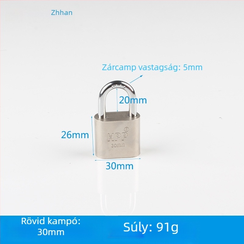 Otthoni ajtózár tolvajvédelemre, kis méretű zár, mini imitációs rozsdamentes acél hatású zár, univerzális zárfej