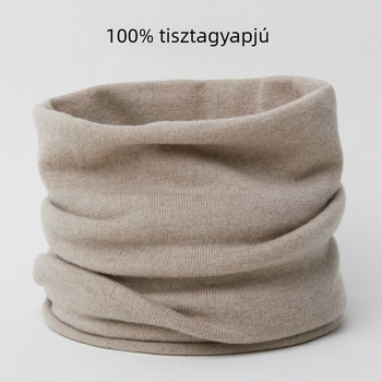 Gyapjú nyakmelegítő sál, vastag téli kötött, egyszínű