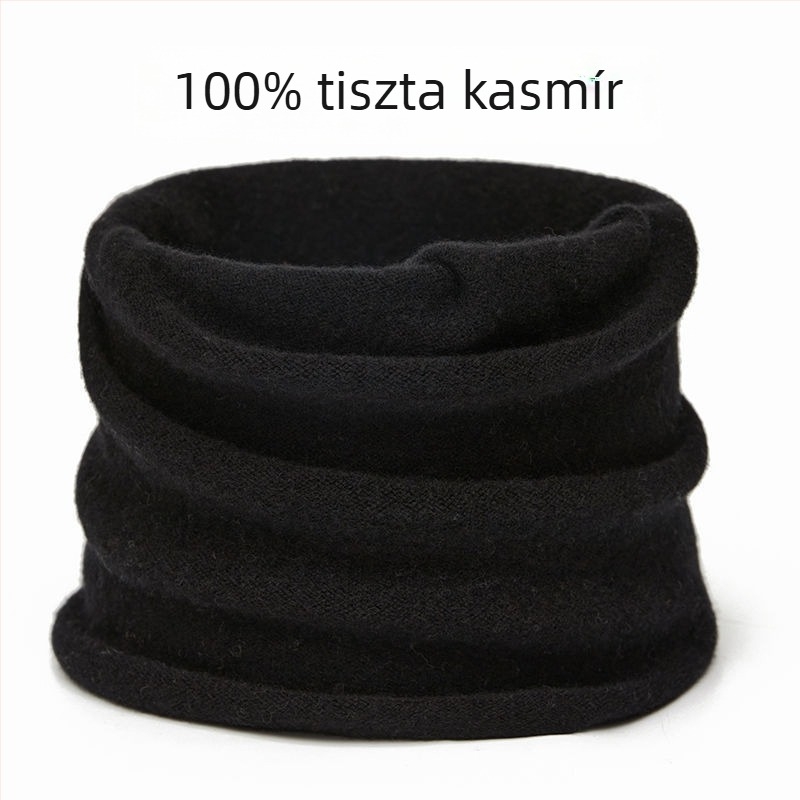 Gyapjú nyakmelegítő sál, vastag téli kötött, egyszínű