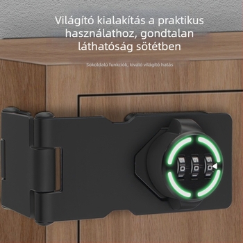 Fúrás nélküli fiókzár jelszóval – 90° derékszögű zárólemez szekrényekhez, dupla ajtó és fagyasztó