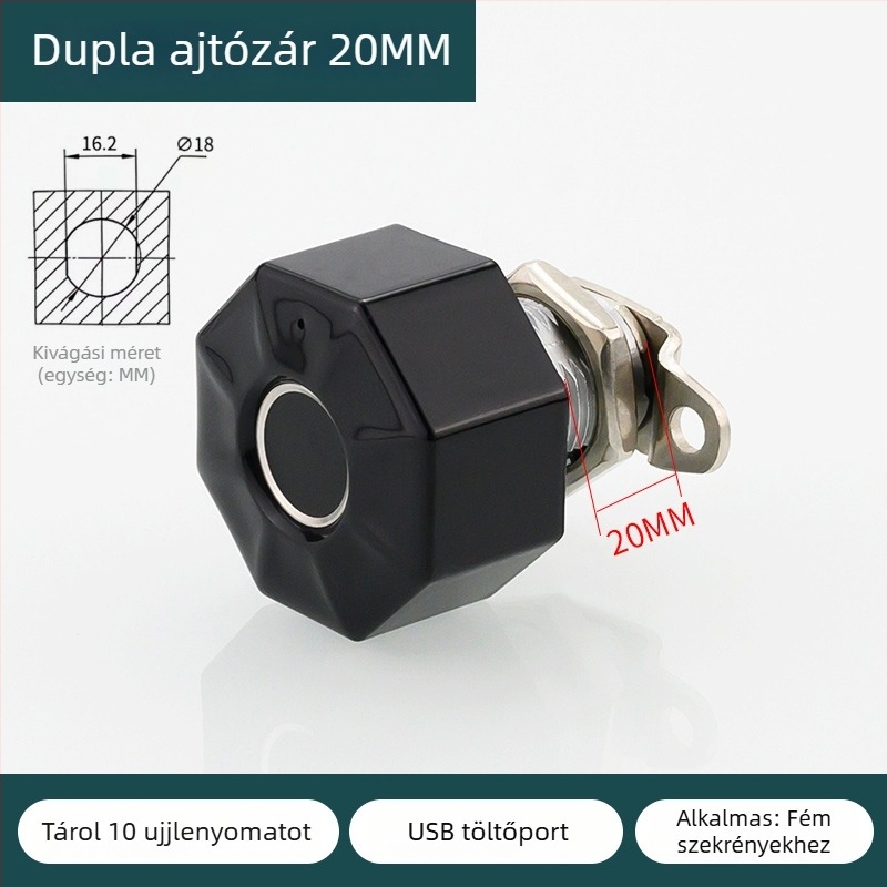 Ujjlenyomat-olvasós fiókzár: tároló- és irodai szekrényekhez, éjjeli szekrényekhez, ruhásszekrényekhez és postaládákhoz – elektronikus jelszavas zár.