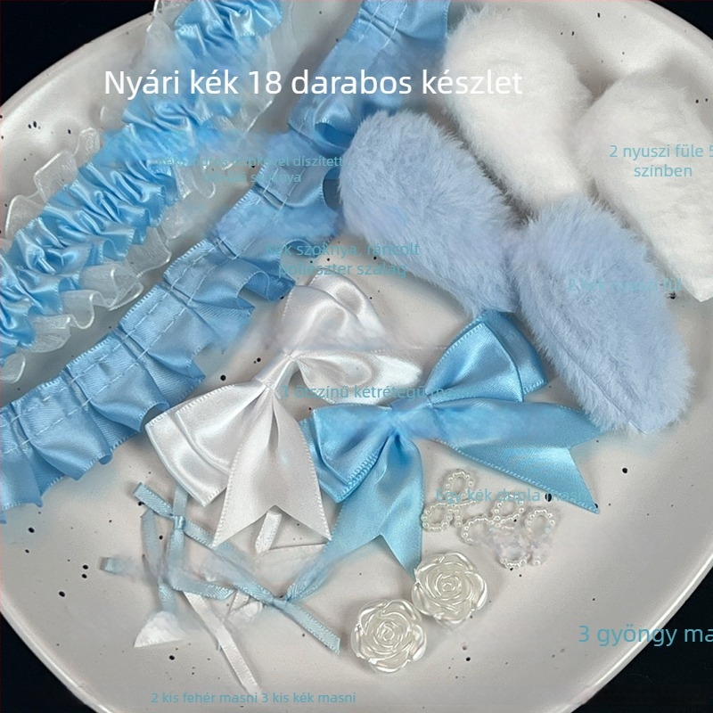Prémium színes csipke szegélyű kiegészítő készlet kártyatartóhoz és támogató ventilátor DIY dekorációhoz